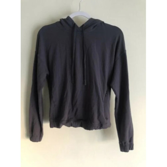 Lululemon Cropped Hoodie Sweatshirt Gray Size 6 Hooded - Picture 1 of 5